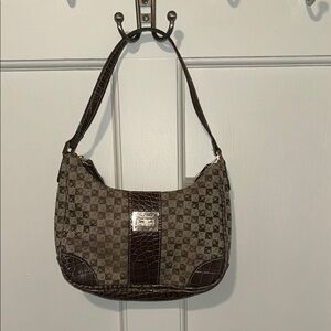 Liz Claiborne Brown Checkered Shoulder Bag